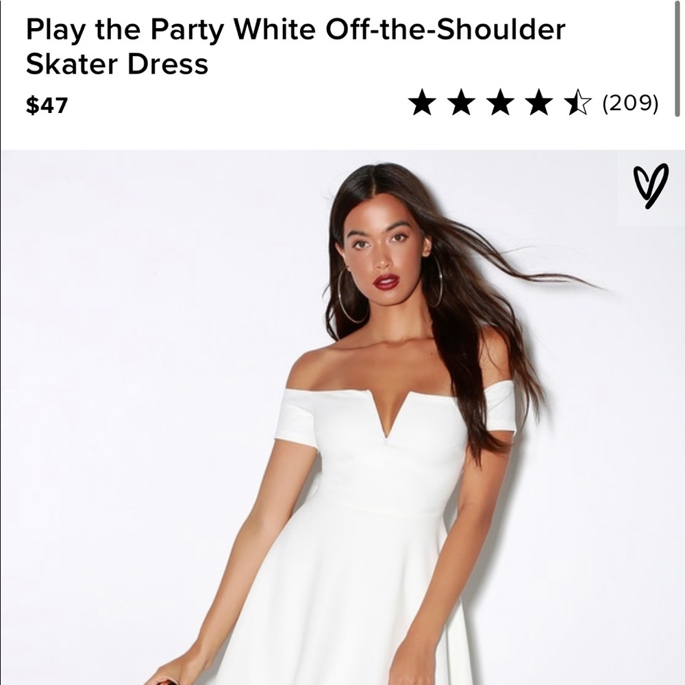 Lulu’s white off the shoulder dress, size medium!